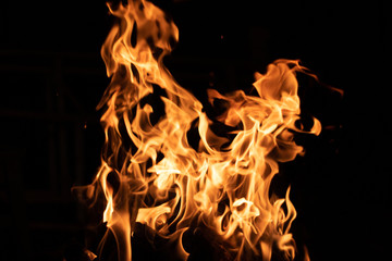 fire on black background