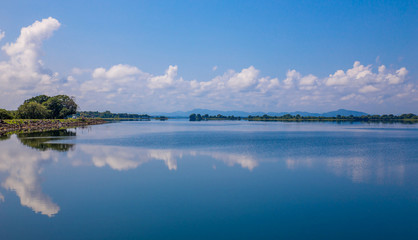 landscape with lake and clouds