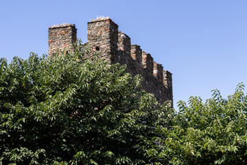 Fototapeta premium Ruins of Ancient walls at Fortification in Thessaloniki, Greece