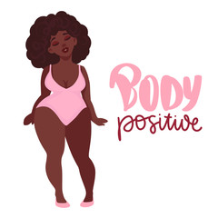 Fototapeta na wymiar Plus size Woman dressed in swimsuits. Body positive.