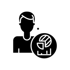 Creating graphics black icon, concept illustration, vector flat symbol, glyph sign.