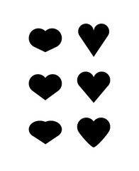 Set of hearts icons.Black hearts icon.Vector illustration