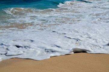 Waves wash ashore