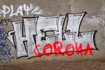 Corona-graffitti in Berlin