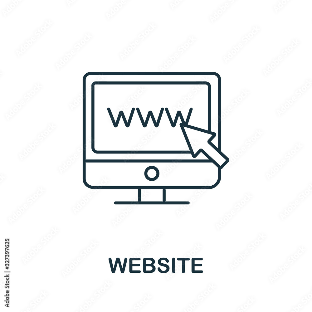 Poster website icon from digital marketing collection. simple line element website symbol for templates, we