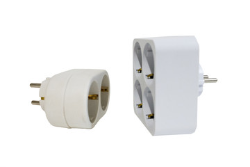 sockets-splitters for two and four white plugs