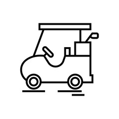 Park car line icon, concept sign, outline vector illustration, linear symbol.