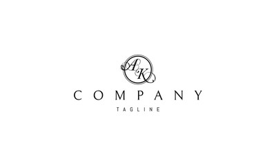 Vector logo on which an abstract image of the letters A and K.