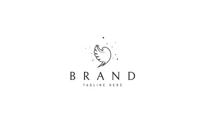 Vector logo on which the abstract image of a pigeon.