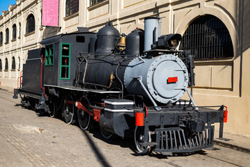 old steam locomotive in havana, cuba