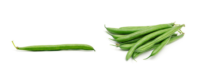 Green beans isolated on a white background - 327399678