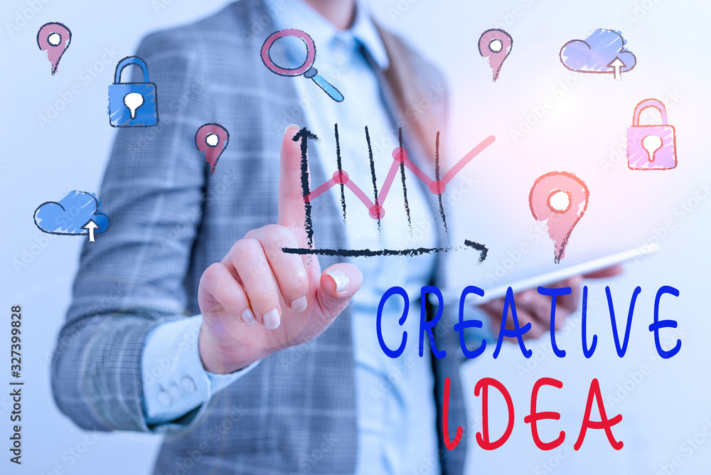 Poster writing note showing creative idea. business concept for the overarching concept that captures audie