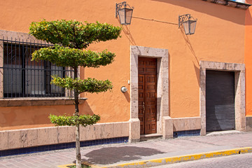 Mexican colonial street facade
