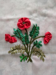 bouquet of red roses on wooden background