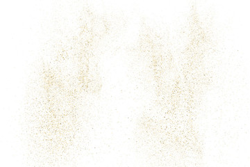 Gold Glitter Texture Isolated on White. Amber Particles Color. Celebratory Background. Golden Explosion of Confetti. Design Element. Digitally Generated Image. Vector Illustration, EPS 10.