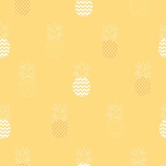 Vector Seamless Pattern with Pineapples