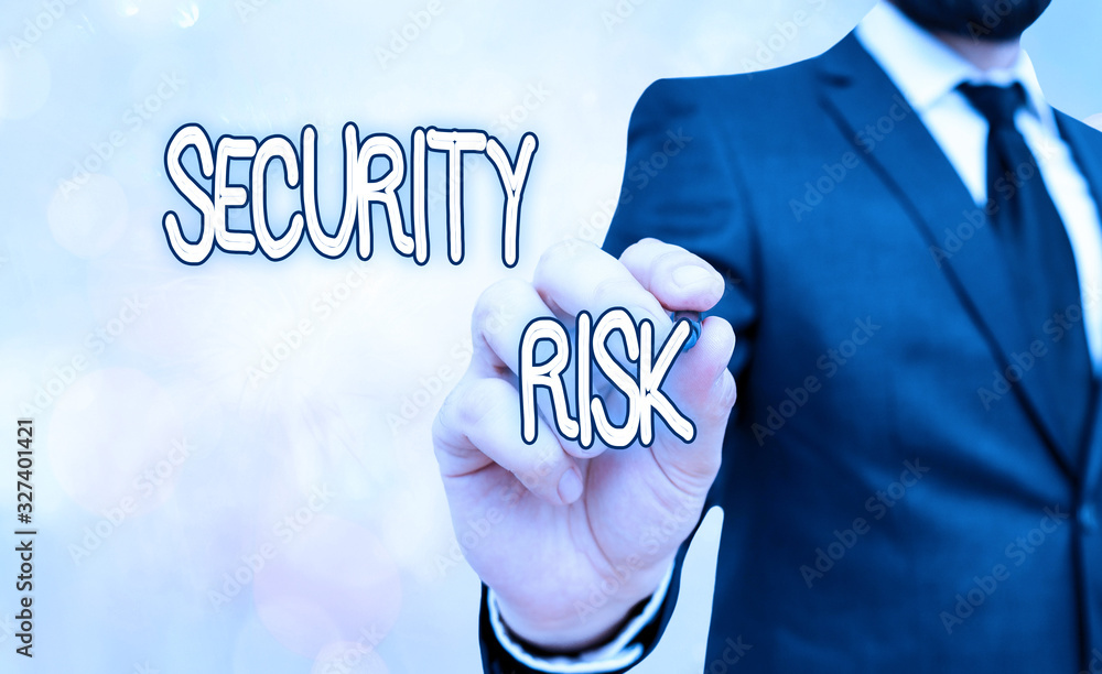 Poster handwriting text security risk. conceptual photo possesses a possible threat to the security of some