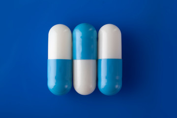 blue and white pills