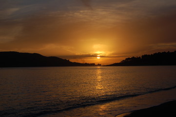 Sunset overlooking the island of St. Nikola