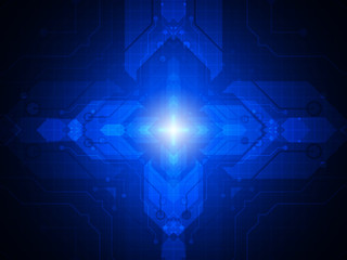 Abstract blue technology concept background. Vector illustration