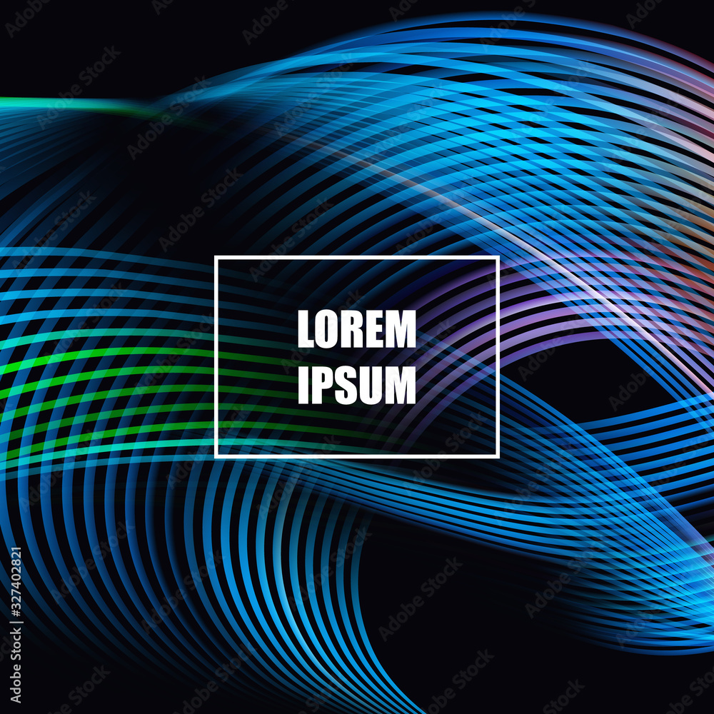 Poster dynamic background with waves. abstract vector illustration.