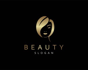Beauty woman salon and hair treatment logo