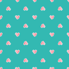 Valentines day background. Heart Vector Seamless pattern. Love and wedding, design. Hand drawn doodle Hearts