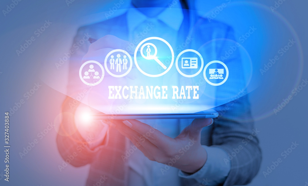 Poster handwriting text writing exchange rate. conceptual photo value of one currency for the purpose of co