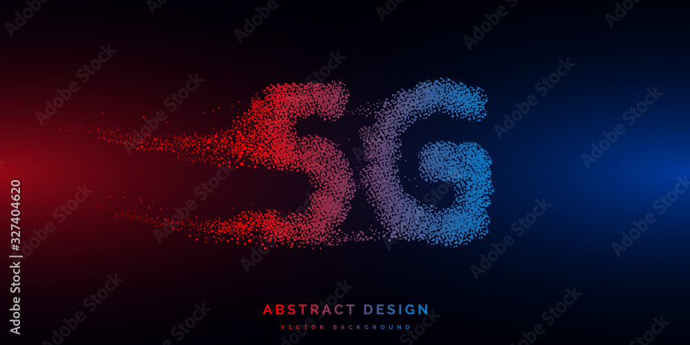 Poster points are connected and create a sign 5g network wireless internet. technology and network concept.