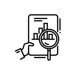 Searching results line icon, concept sign, outline vector illustration, linear symbol.