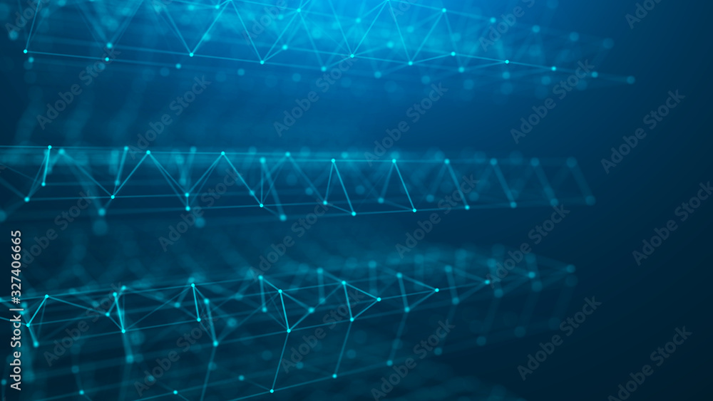 Poster abstract blue digital background. big data visualization. science background. big data complex with 