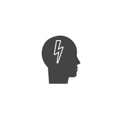 Vector icon stress in human on white isolated background. Layers grouped for easy editing illustration. For your design.