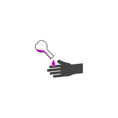 Hand sanitizer disinfection vector icon on white isolated background.