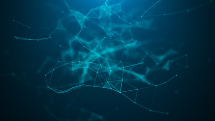 Abstract blue digital background. Big data visualization. Science background. Big data complex with compounds. Lines plexus.