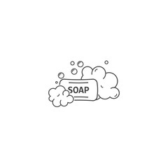 Vector soap and foam icon on white isolated background. Layers grouped for easy editing illustration. For your design.