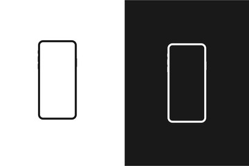Smartphone mockup. android frameless smartphone mockup with white screen. Isolated on white and black background. Vector illustration