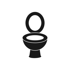 Toilet bowl icon, isolated on white vector Illustration