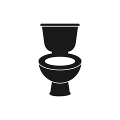 Toilet bowl icon, isolated on white vector Illustration
