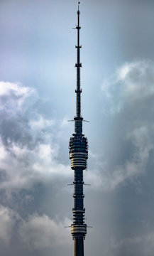 Ostankino tower in cloudy weather. Moscow. Russia.