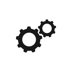 Setting gears icon, flat design isolated on white background