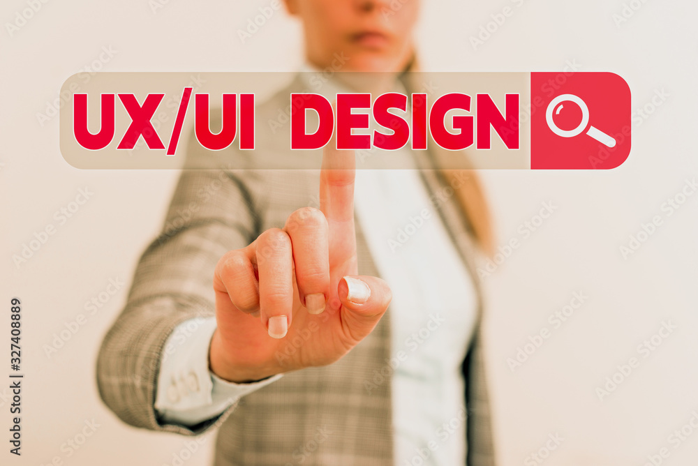 Aufkleber word writing text ux or ui design. business photo showcasing two different elements of a single cons