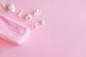 Pink cosmetic bag.