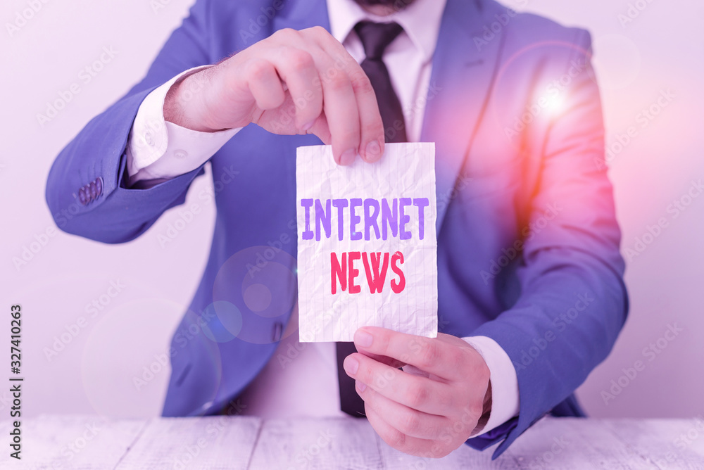 Poster word writing text internet news. business photo showcasing the information about current events publ