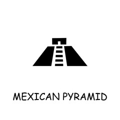 Mexican pyramid flat vector icon