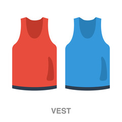 boxing vests flat icon on white transparent background. You can be used black ant icon for several purposes.	