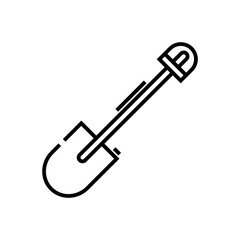 Shovel line icon, concept sign, outline vector illustration, linear symbol.