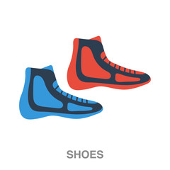 boxing shoes flat icon on white transparent background. You can be used black ant icon for several purposes.	