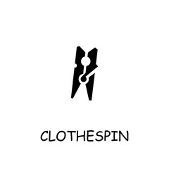 Clothespin flat vector icon