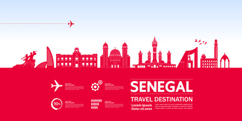 Fototapeta premium Senegal travel destination grand vector illustration. 