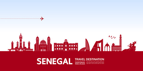 Senegal travel destination grand vector illustration. 
